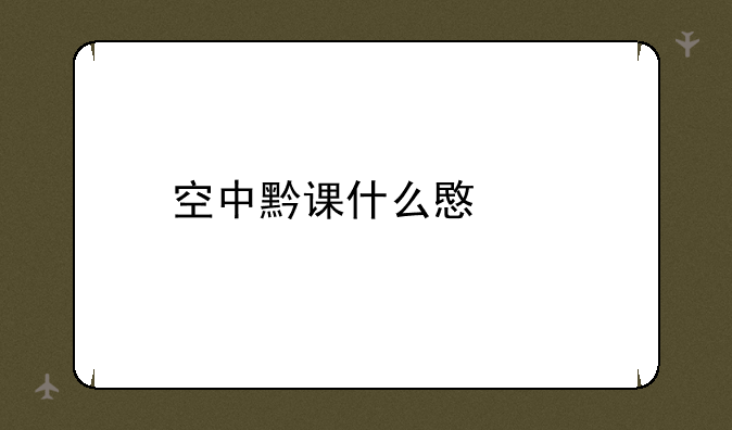 空中黔课什么意思