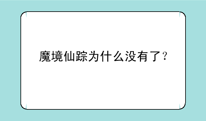 魔境仙踪为什么没有了？