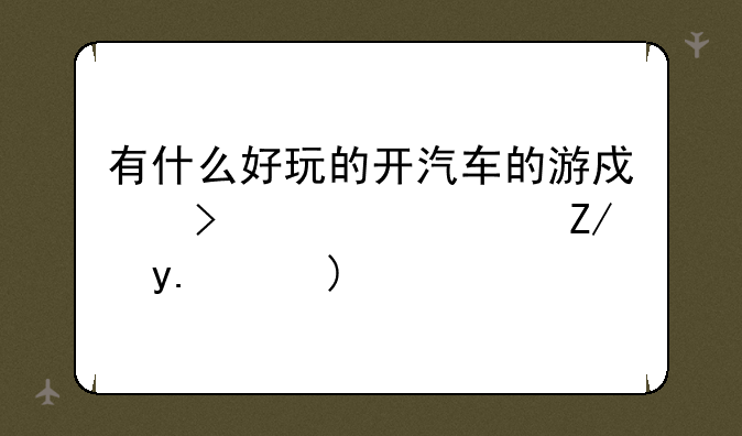 有什么好玩的开汽车的游戏可高速这些……