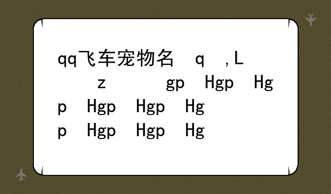 qq飞车宠物名字__qq飞车宠物排行2020
