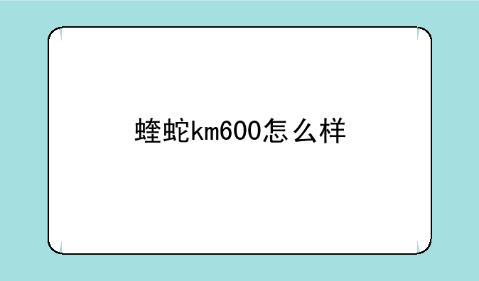 蝰蛇km600怎么样