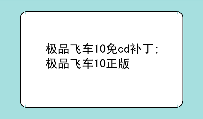 极品飞车10免cd补丁;极品飞车10正版