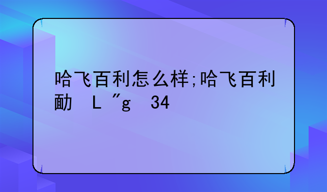 哈飞百利怎么样;哈飞百利发动机